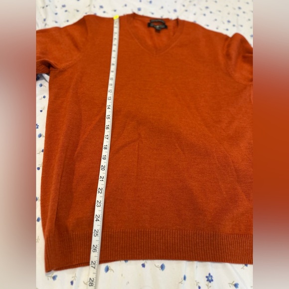 Pronto Uomo Mens Sz:XL 100% extra fine merino wool Burnt Orange Pullover sweater - Picture 4 of 10